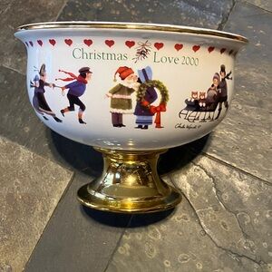 Christmas Love 2000 Decorative Bowl Charles Wysocki (Teleflora)